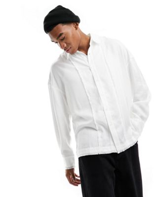 Белая рубашка с длинными рукавами и потертостями Reclaimed Vintage Reclaimed Vintage