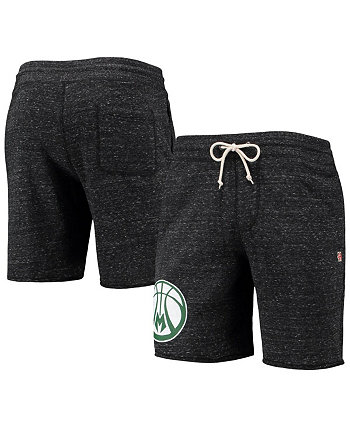 Men's Charcoal Milwaukee Bucks Primary Logo Tri-Blend Sweat Shorts Homage
