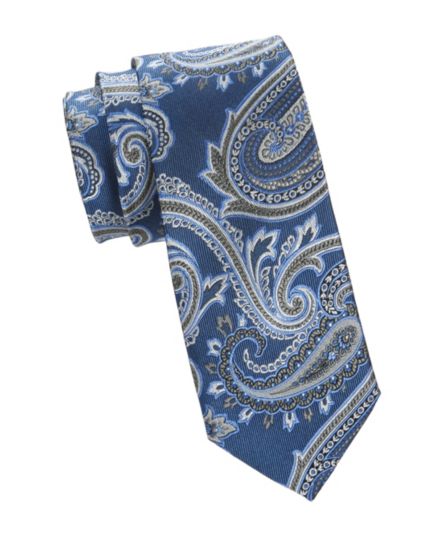 Шелковый галстук с узором пейсли BRUNO PIATTELLI