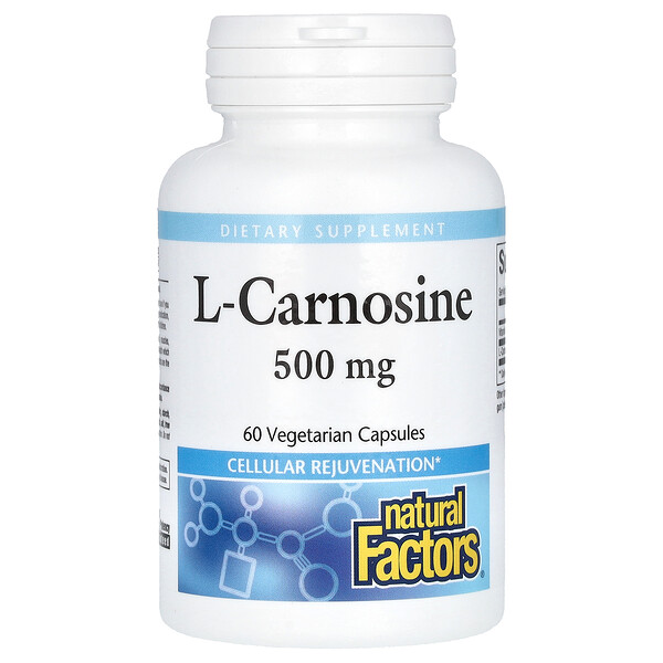 L-Carnosine - 500 мг - 60 растительных капсул - Natural Factors Natural Factors