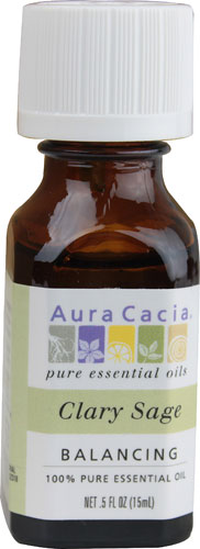 Aura Cacia 100% чистое эфирное масло мускатного шалфея -- 0,5 жидких унций Aura Cacia