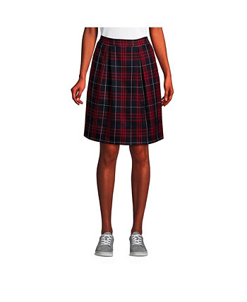 School Uniform Women's Plaid Pleated Skort Top of Knee Lands' End