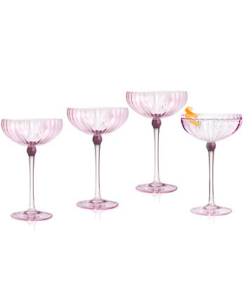 Cranberry Coupes, Set of 4 Qualia Glass