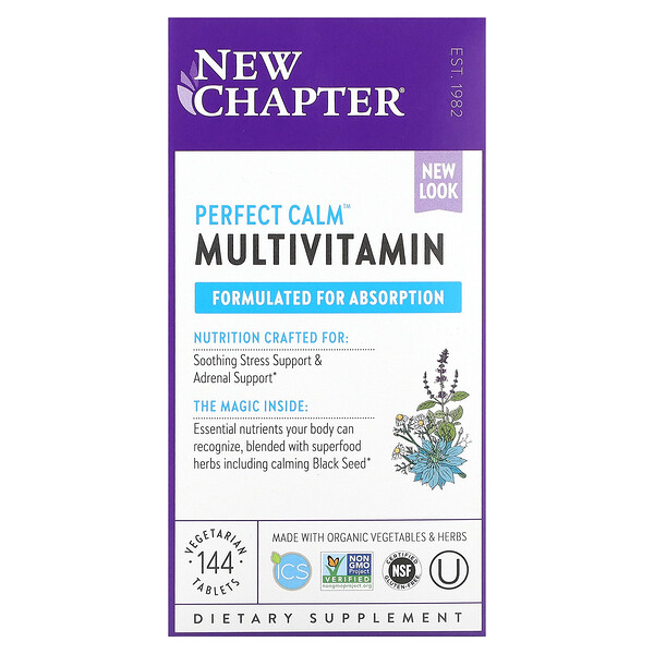 Perfect Calm Multivitamin, 144 вегетарианских таблетки New Chapter