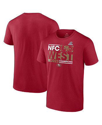 Мужская футболка Scarlet San Francisco 49ers 2023 NFC West Division Champions Big and Tall Conquer Fanatics