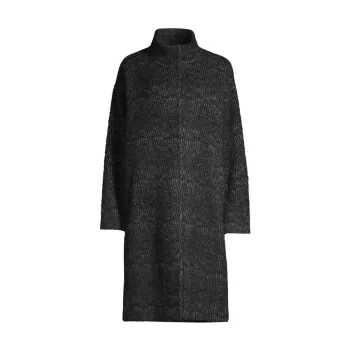 Меланжевое пальто с начесом из смеси альпаки Eileen Fisher