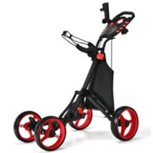 Golf Push Pull Cart with Foot Brake Slickblue