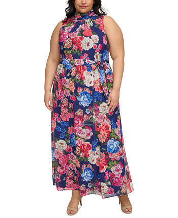 Плюс размер Платье макси с цветочным принтом и лямкой на шее Jessica Howard