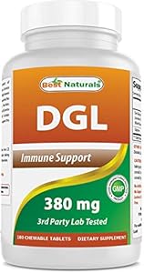 Best Naturals DGL Chewable 380 mg 180 Tablets (180 Count (Pack of 2)) Best Naturals