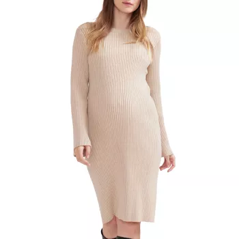 The Lydia Midi Maternity Sweater Dress HATCH