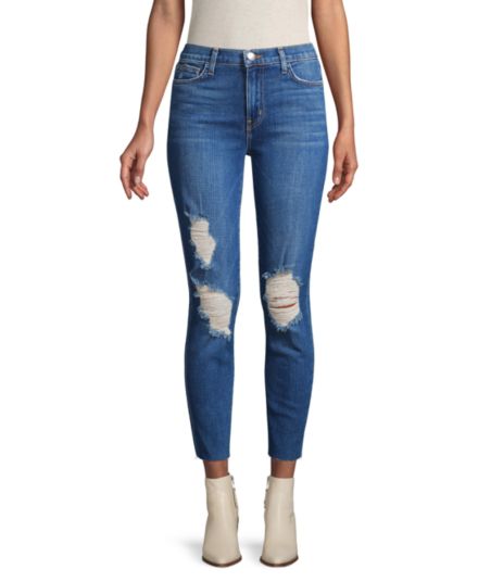Укороченные джинсы с эффектом потертости L'AGENCE