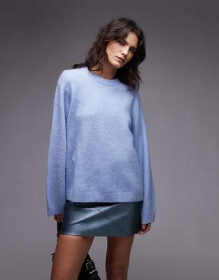 ARKET super soft alpaca and wool blend relaxed sweater in blue Arket