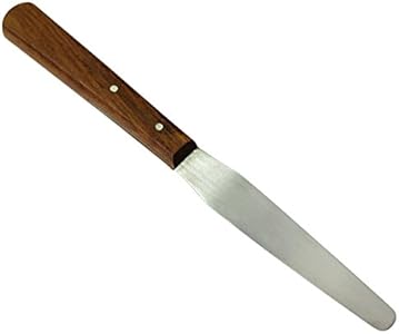 HTS 316S7 7" Small Wood Handle Stainless Steel Palette Knife Hts