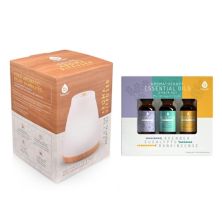 Pursonic Aromatherapy USB Diffuser & Essential Oil Set- Top 3 Oils with 2 Mist Settings Changing Ambient Light Settings Pursonic