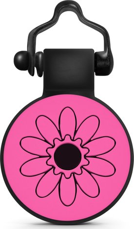 SiliDog The Silent Pet Tag Silicone Flower Personalized Dog & Cat ID Tag, Pink SiliDog