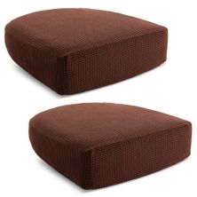 Комплект из 2 чехлов для эластичных диванных подушек, двусторонние защитные чехлы, маленькие, шоколадного цвета Juvale