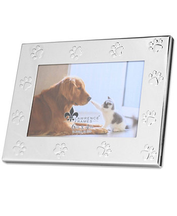 Металлическая рамка для фотографий с изображением собаки или кошки - Дизайн с принтом лапы, 4 "x 6" Lawrence Frames