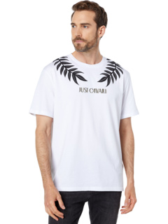 Хлопковая футболка с круглым вырезом и принтом Laurel Logo Just Cavalli
