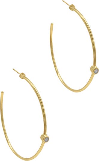 Серьги-кольца с бриллиантами из 14-каратного золота Vermeil ADORNIA