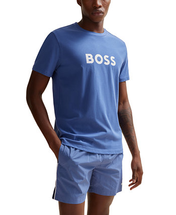 Мужская хлопковая футболка с большим логотипом BOSS BOSS
