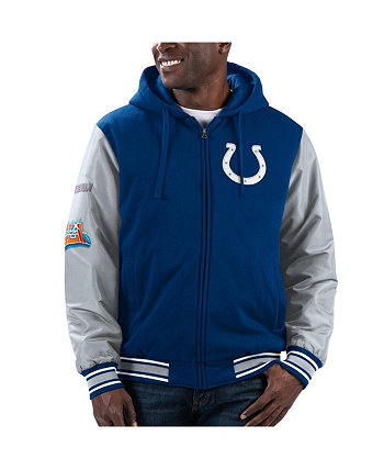 Мужская королевская серая куртка с капюшоном Indianapolis Colts Player Option с молнией во всю длину G-III Sports