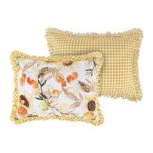 Greenland Home Somerset Ruffle-Trimmed Quilted Reversible Pillow Sham, Gold Greenland Home Fashions