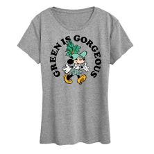 Женская зеленая футболка с рисунком Минни Маус Disney's Gorgeous Disney