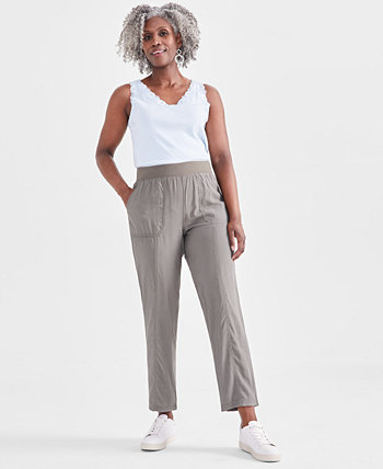 Women's Mid-Rise Pull On Straight-Leg Ankle Pants, Created for Macy's Style & Co