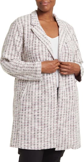 Мягкая трикотажная куртка с клетчатым принтом и воротником-вырезом MELLODAY