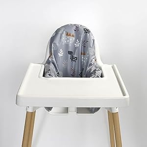 Highchair Cushion Cover for Inflatable Cushion, Compatible for IKEA Antilop Highchair, High Chair Accessories Stain-Proof and Wipeable Cushion Cover (Cushion NOT Included)(Stars) Nibble and Rest