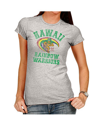 Женская футболка Tan Hawaii Warriors Tri-Blend с круглым вырезом Original Retro Brand