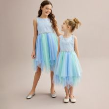 Двухцветное платье Bonnie Jean Fairy Hem для девочек 4–20 лет, стандартного размера и размера плюс Bonnie Jean