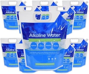 Bulk LOT - 5L / 1.3 Gallon Foldable Alkaline PH Water Bags - Collapsible Emergency Water Jug Container Bag, Freezable, BPA Free Plastic Water Carrier Tank, Outdoor Folding Water Bag Food Grade (10) Generic