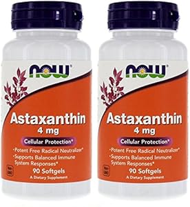 Astaxanthin 4mg 90 Softgels (Мягкие капсулы) (Cellular Protection) (Pack of 2) NOW Foods