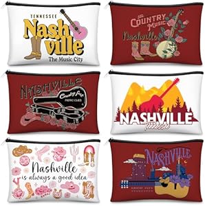 Reginary 6 Pcs City Cosmetic Bag Souvenir Gifts Texas California Florida Favors New York Chicago Seattle Boston Nashville London Paris Italy Gifts Memento for Women Traveler Reginary