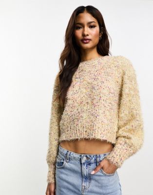 Разноцветный блестящий свитер Only с круглым вырезом ONLY