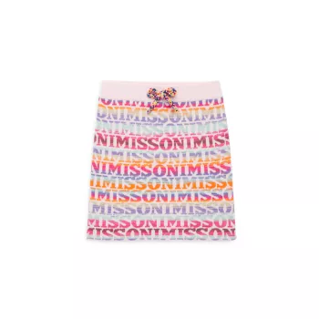 Маленькая девочка и усилитель; Жаккардовая юбка-свитер с логотипом для девочек Missoni