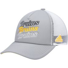 Женская бейсболка adidas серо-белая Boston Bruins Foam Trucker Snapback Adidas