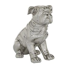 Серебряная керамическая скульптура сидящей собаки Stella & Eve, декор стола Stella & Eve
