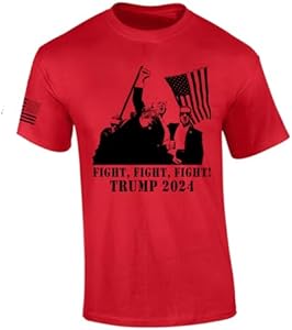 Trenz Shirt Company Fight Fight Fight Trump Shot 2024 Short Sleeve T-Shirt Trenz Shirt Company