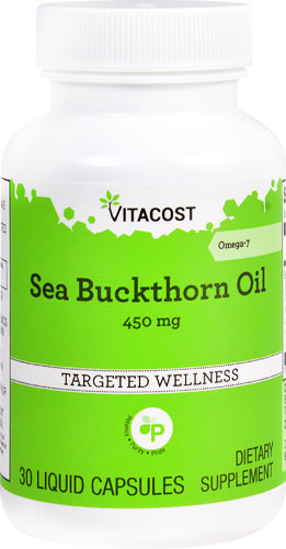 Sea Buckthorn Oil - Omega 7 -- 450 mg - 30 Liquid Capsules (Жидкие капсулы) Vitacost