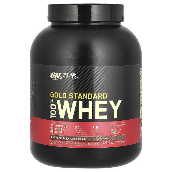 Gold Standard 100% Whey, Экстремальный Молочный Шоколад - 2.27 кг - Optimum Nutrition Optimum Nutrition