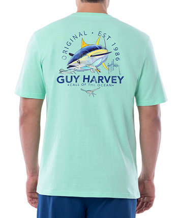 Мужская футболка с карманом и логотипом Call Of The Ocean Guy Harvey