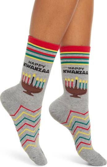 Happy Kwanza Crew Socks Hot Sox