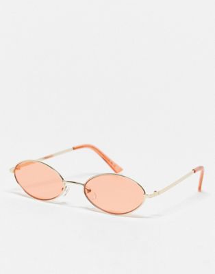 SVNX mini oval sunglasses in orange SVNX