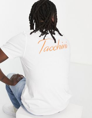 Белая футболка с логотипом и принтом на спине Sergio Tacchini — эксклюзивно для ASOS SERGIO TACCHINI