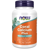 NOW Coral Calcium Plus -- 100 растительных капсул NOW Foods