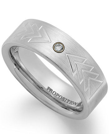 Обручальное кольцо с кобальтовым треугольником и бриллиантовым акцентом Proposition Love