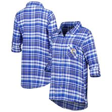 Женская ночная рубашка в клетку с длинными рукавами и пуговицами Concepts Sport Royal Los Angeles Rams Mainstay Unbranded