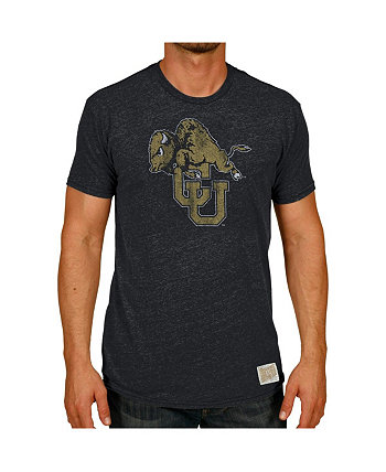 Мужская черная футболка с логотипом Colorado Buffaloes в винтажном стиле Tri-Blend Original Retro Brand